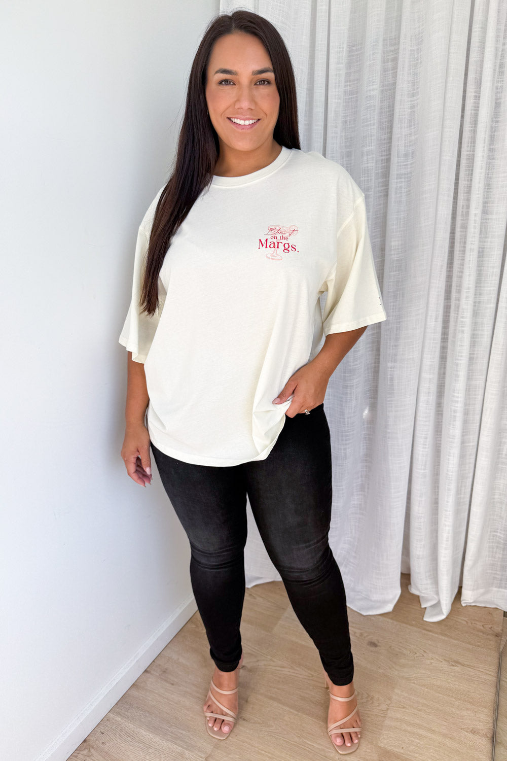 Blame It On The Margs Oversized Tee - Cream