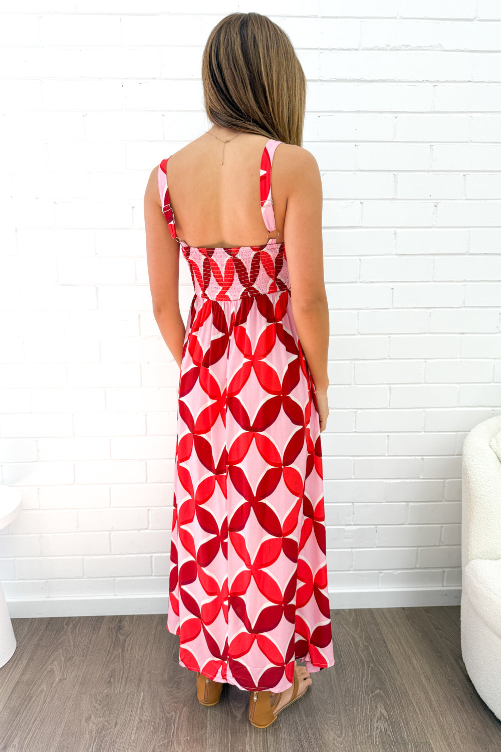 Rosanna Dress - Pink Red Print