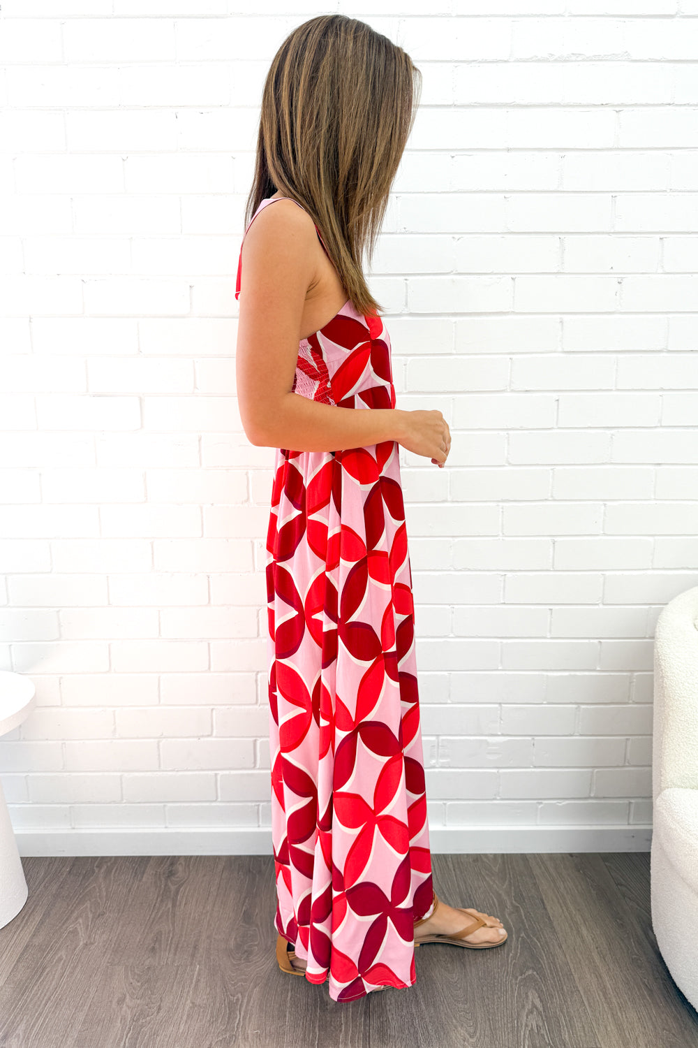 Rosanna Dress - Pink Red Print
