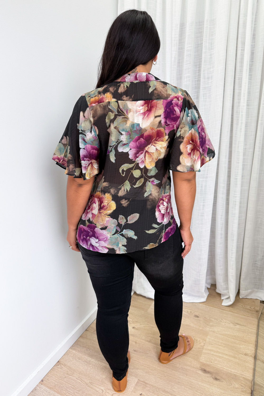 Keeley Blouse - Noir Bloom
