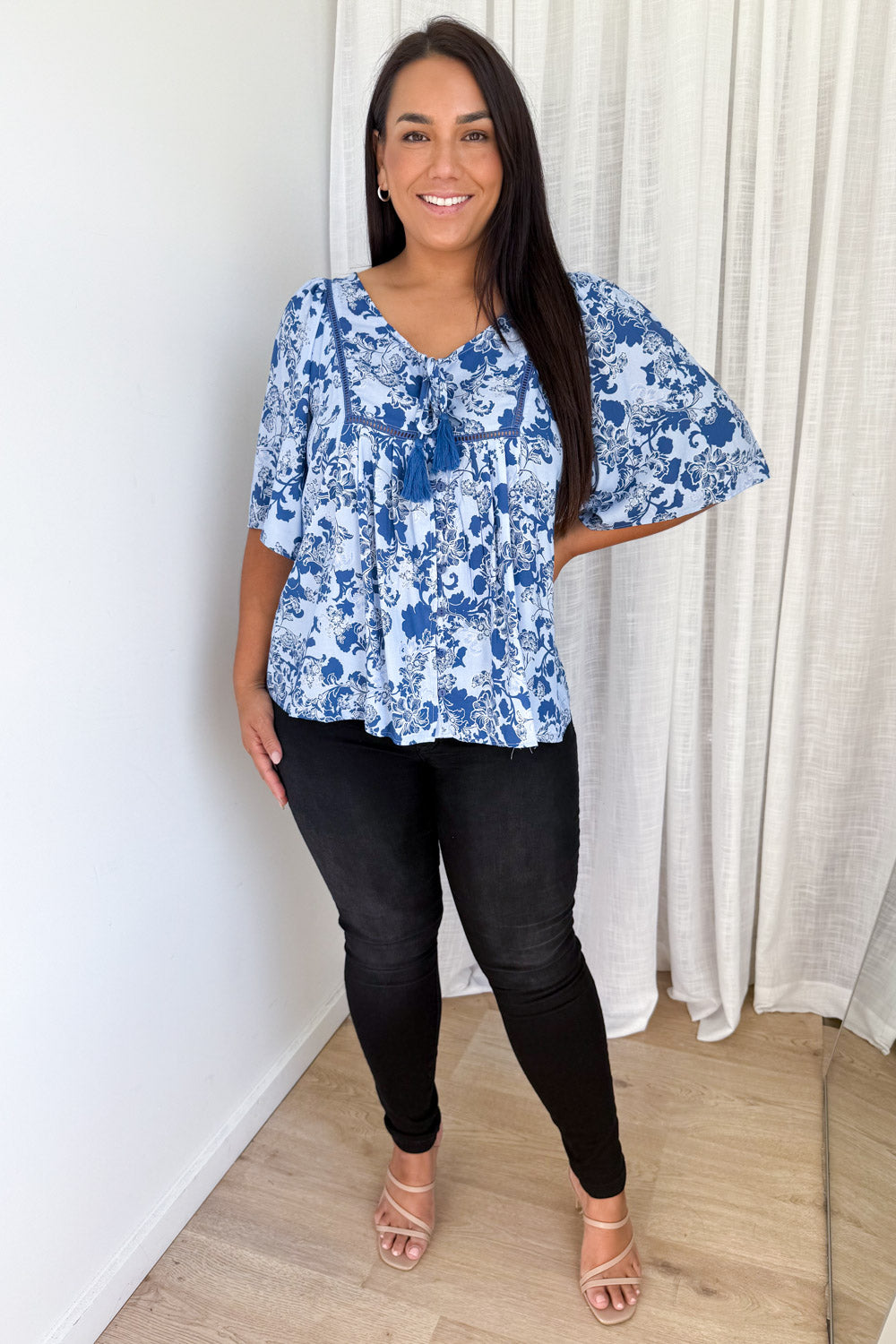 Lula Top - Blue Floral