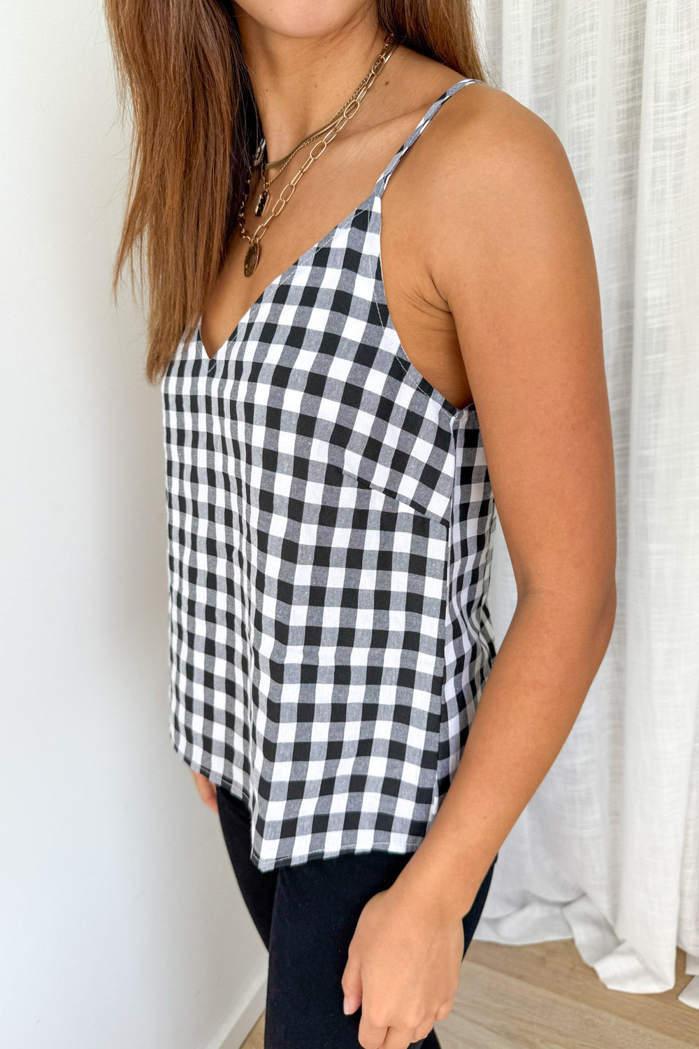 Kelsea Cami - Black Gingham
