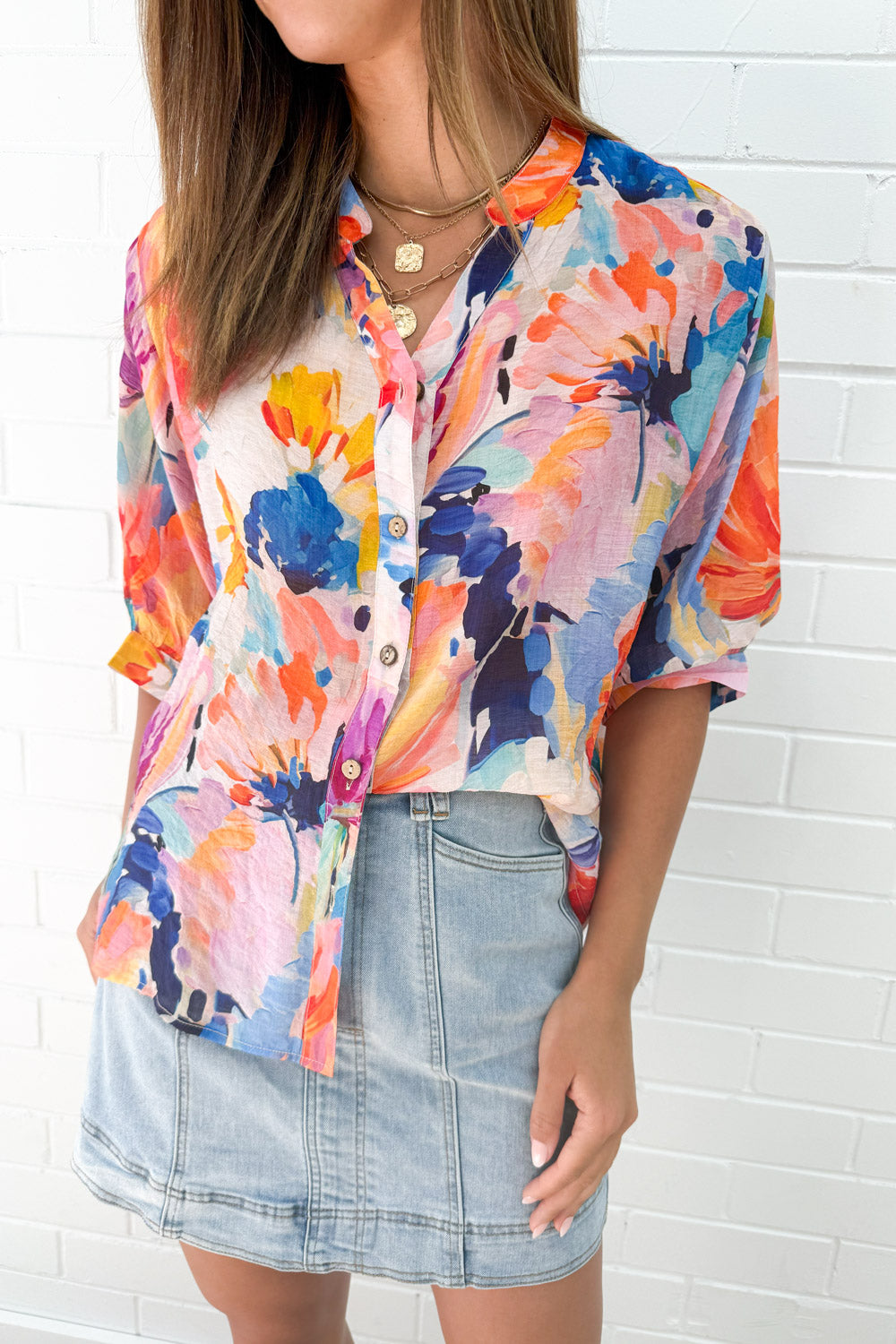 Savannah Blouse - Tangerine