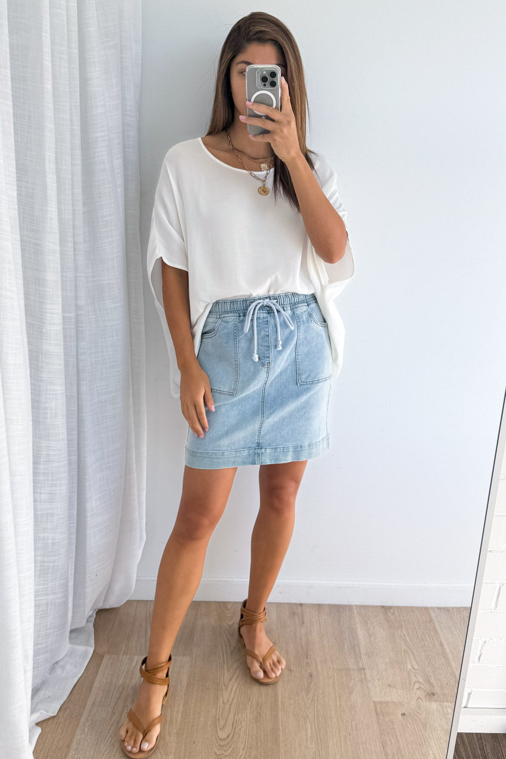 Katie Denim Skirt - Light Denim