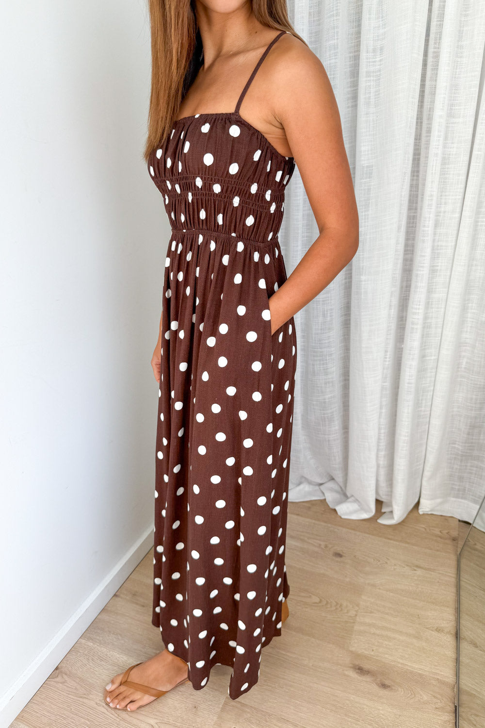 Luna Belle Dress - Chocolate Polka Dot