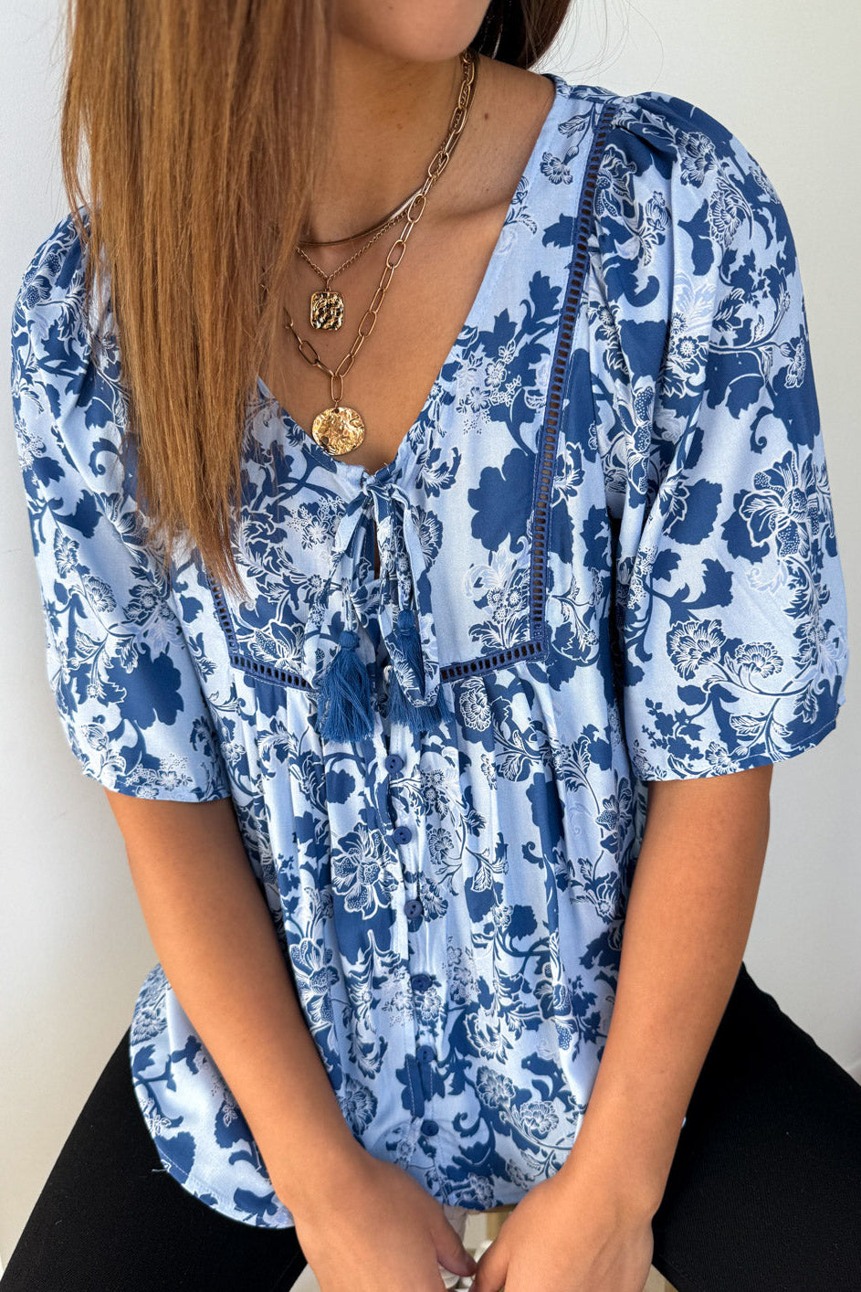 Lula Top - Blue Floral