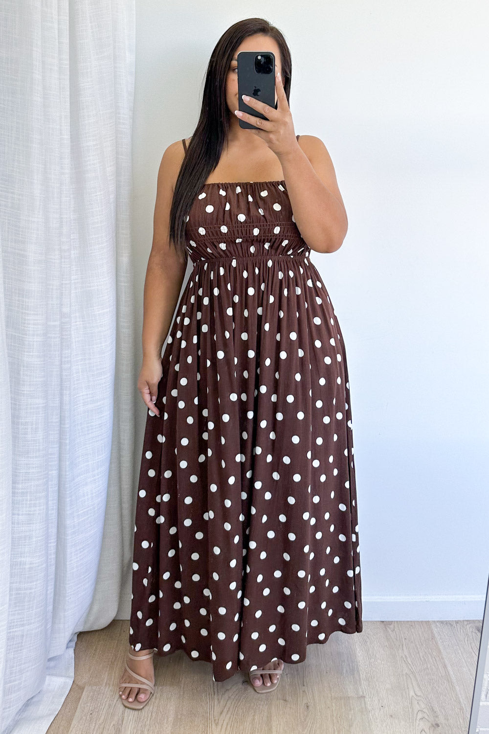 Luna Belle Dress - Chocolate Polka Dot