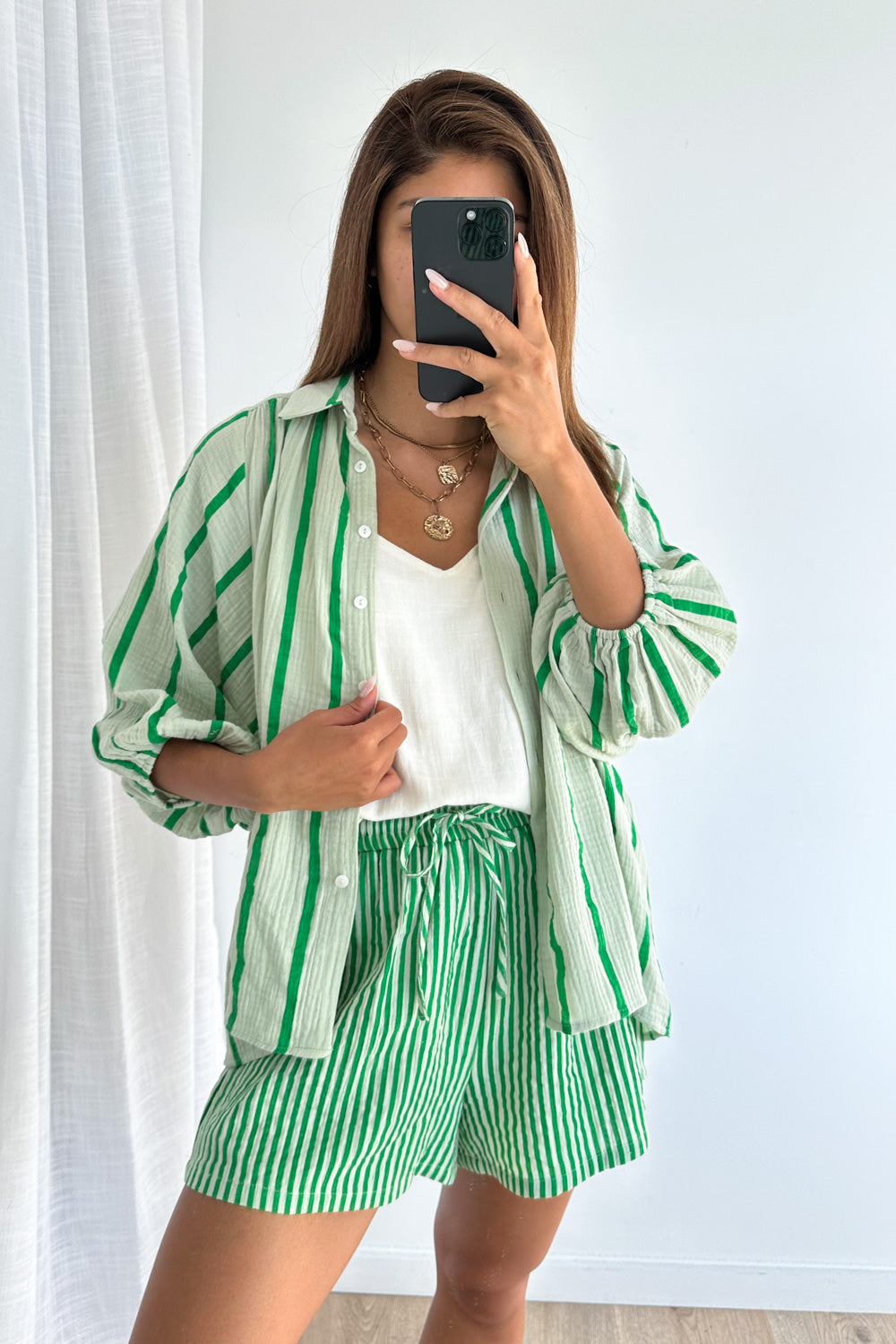 Rani Shirt - Green Stripe