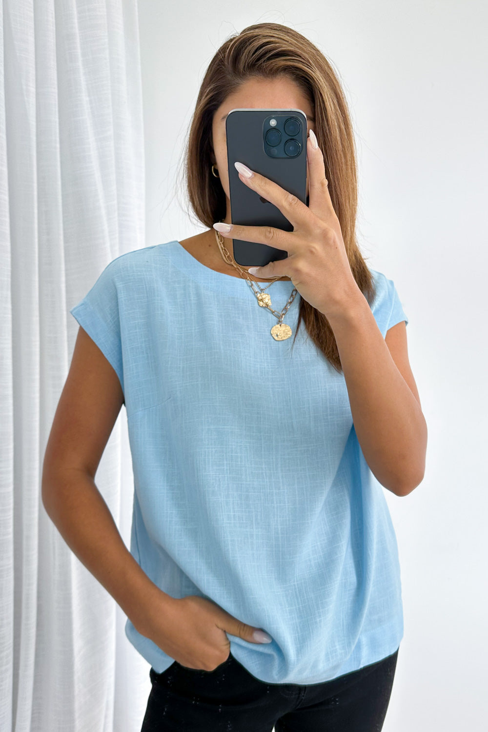 Brynlee Top - Pale Blue