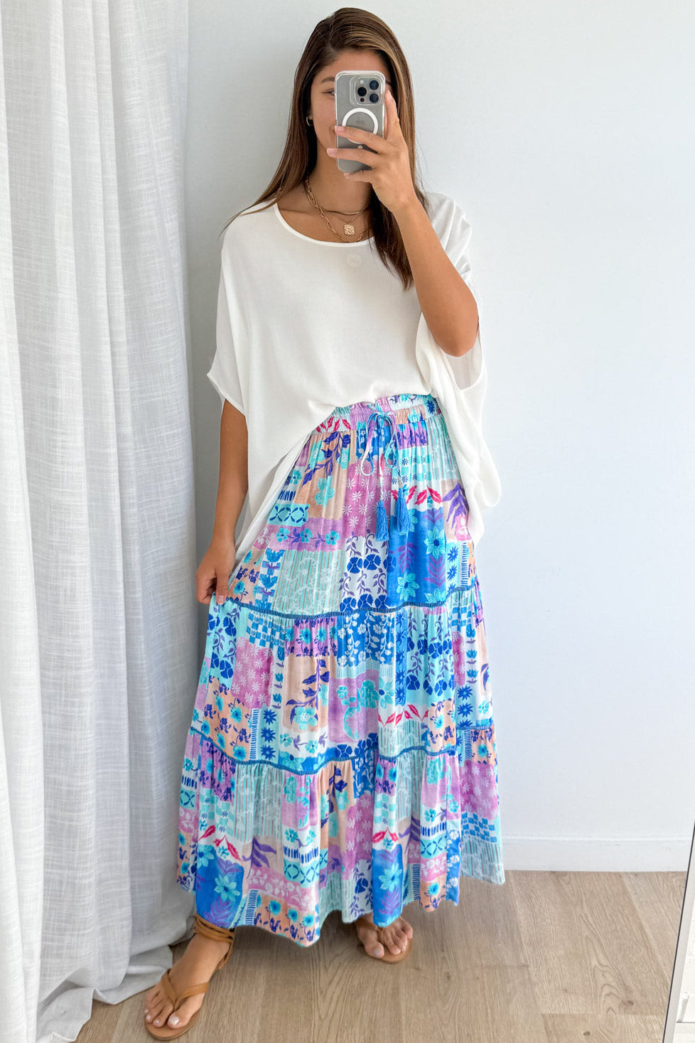 Lika Skirt - Blue Patchwork