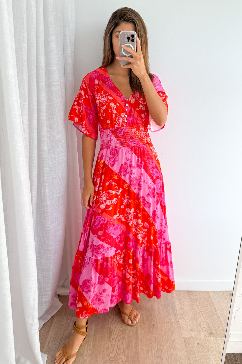 Nalani Dress - Pink Melon Floral