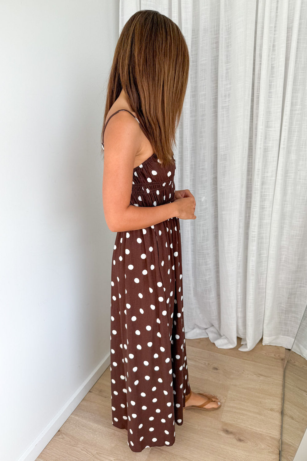 Luna Belle Dress - Chocolate Polka Dot