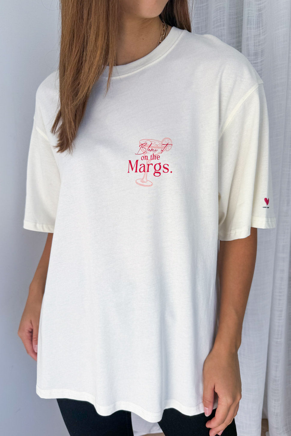 Blame It On The Margs Oversized Tee - Cream