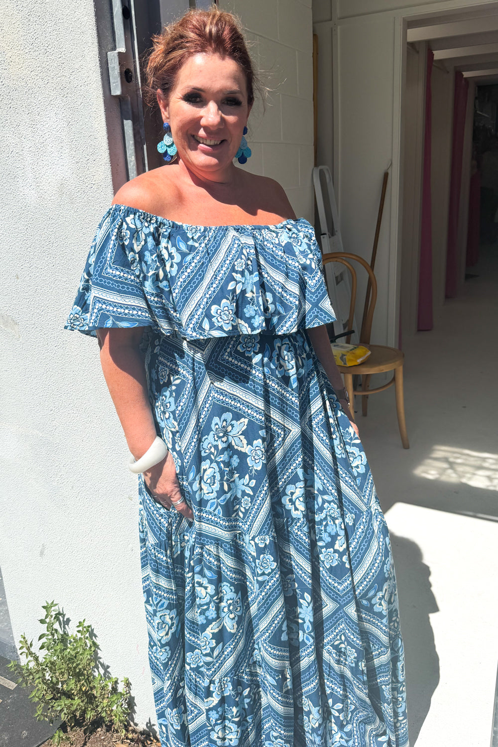 Laurella Maxi Dress - Blue Tile