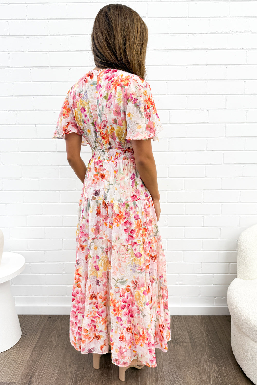 Carys Dress - Blush Multi Floral