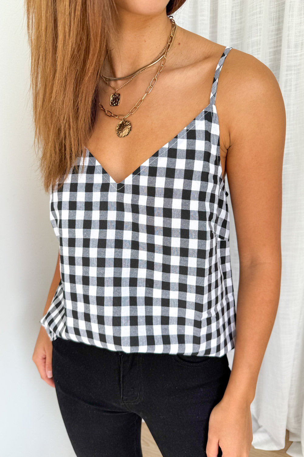 Kelsea Cami - Black Gingham