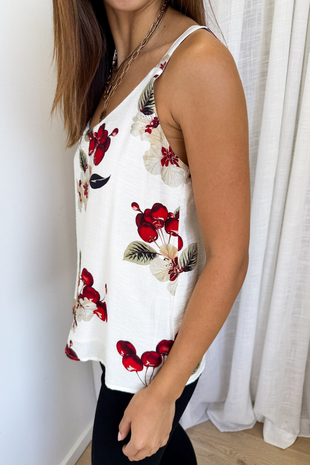 Morgie Cami Top - Red Cherry