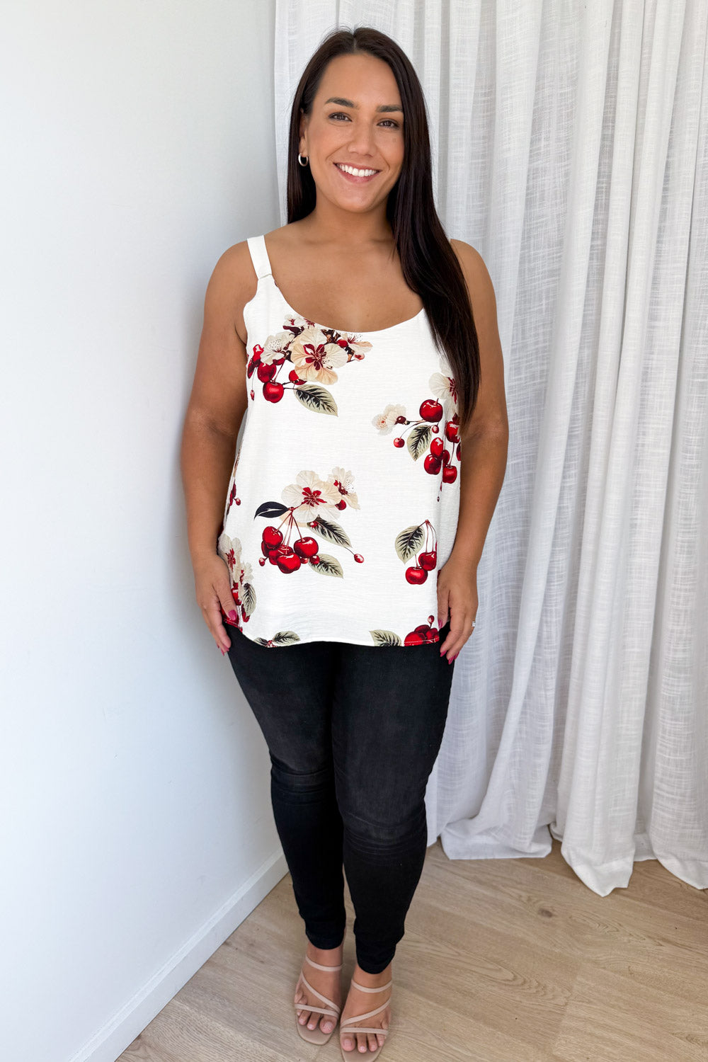 Morgie Cami Top - Red Cherry