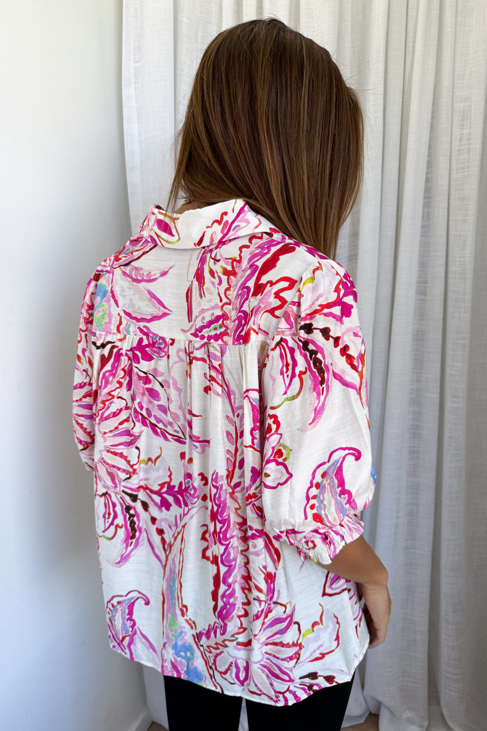 Melody Blouse - Pink Paisley Floral