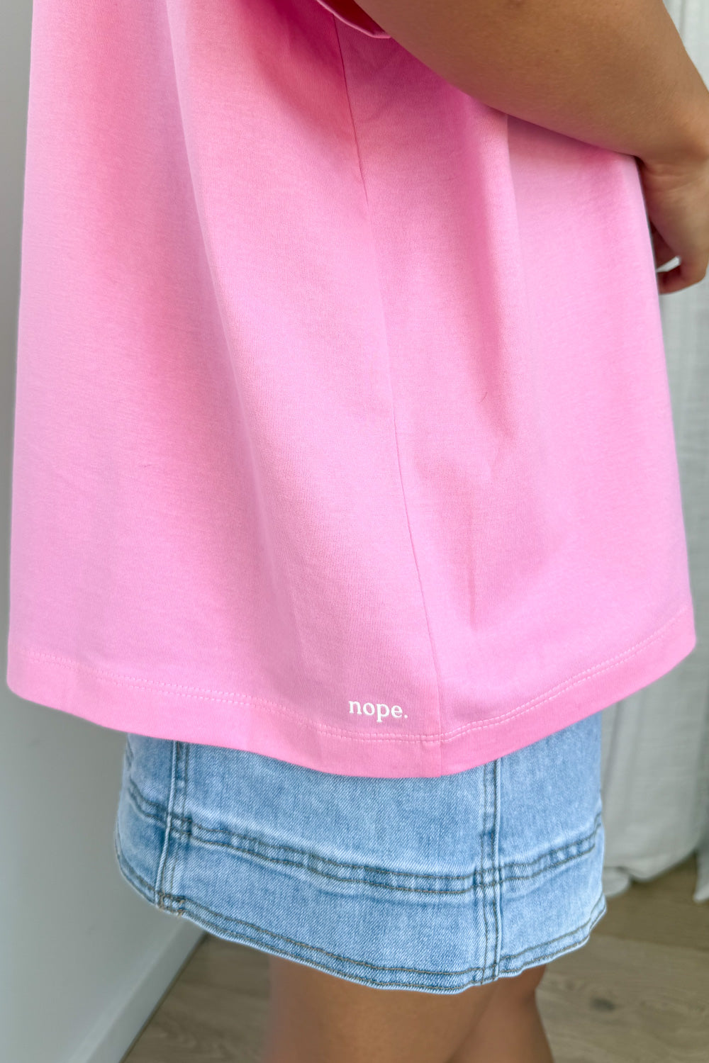 Nope Oversized Tee - Pink