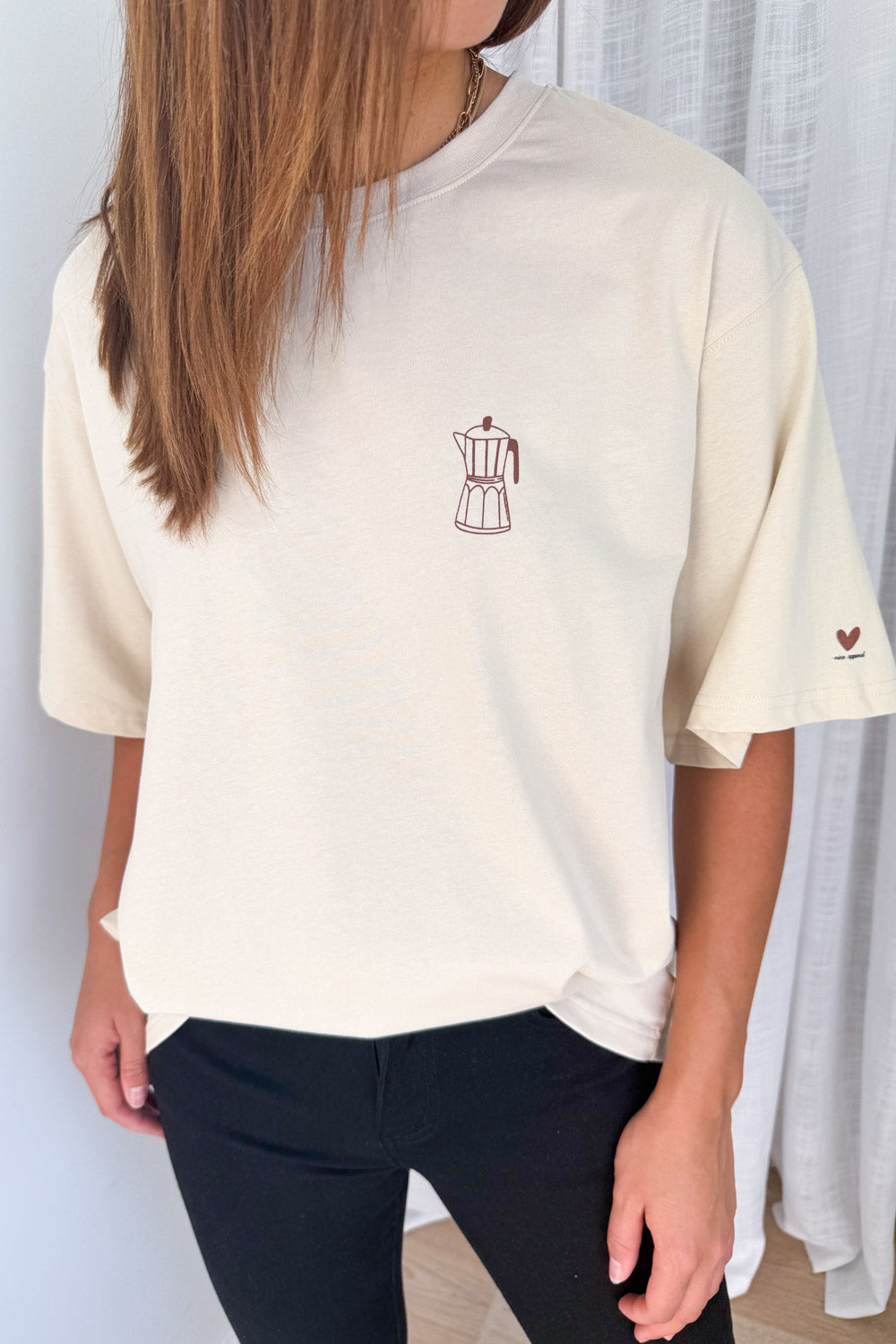 Sponsored By Coffee Oversized Tee - Beige