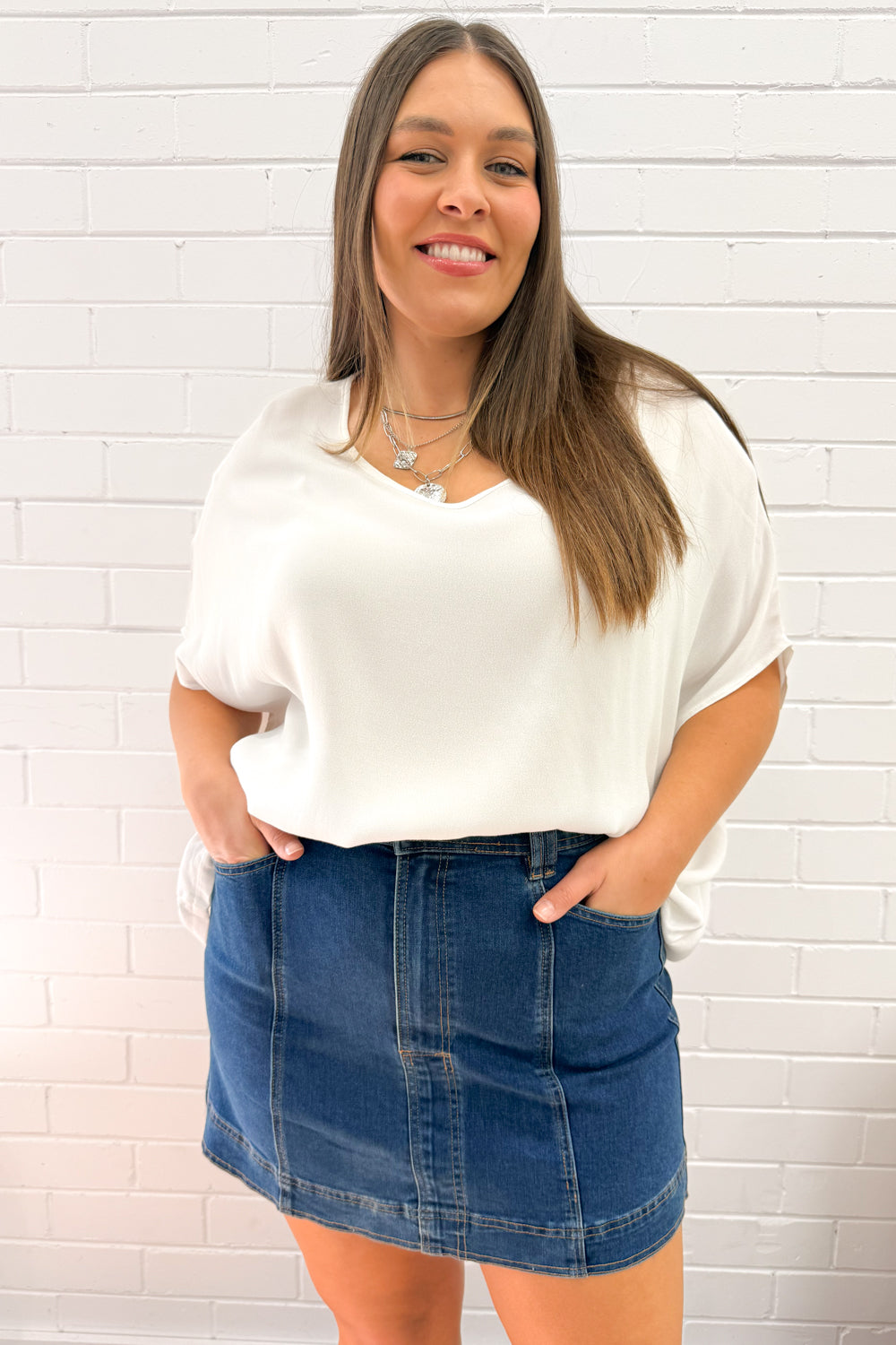 Charlie Denim Skirt - Dark Denim