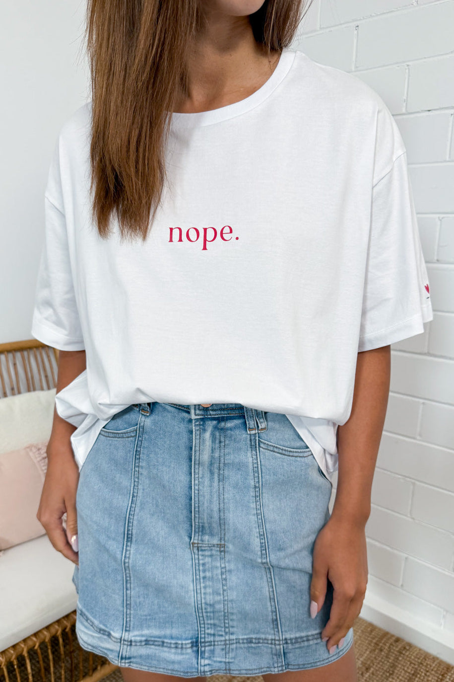 Nope Oversized Tee - White