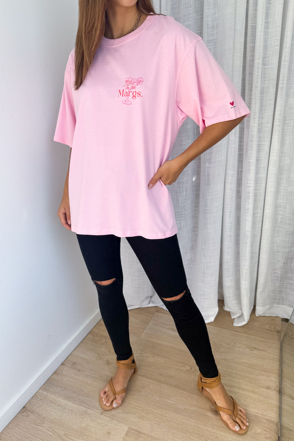 Blame It On The Margs Oversized Tee - Pink
