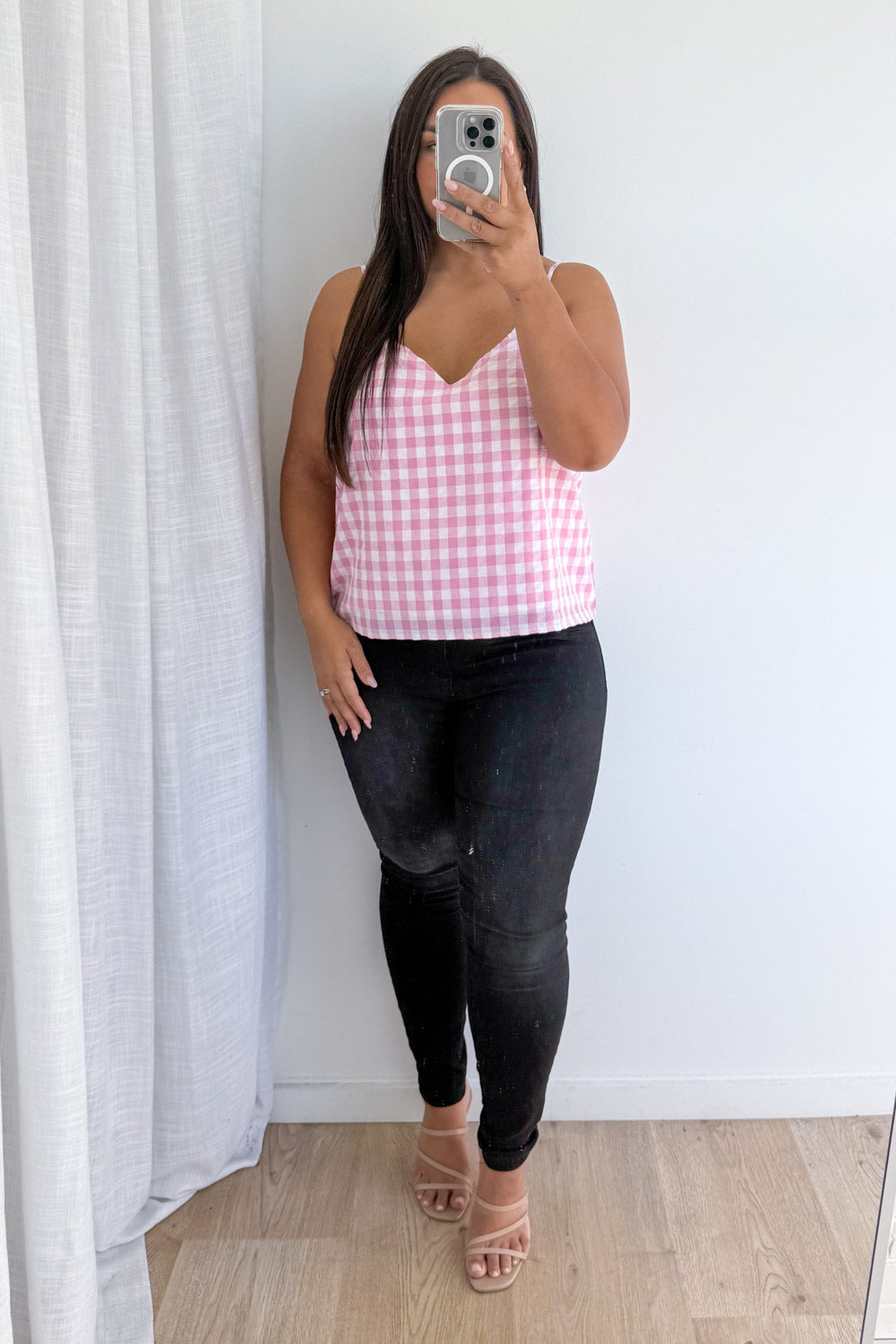 Kelsea Cami - Pink Gingham