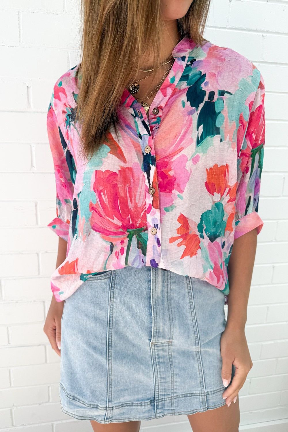 Savannah Blouse  - Hot Pink