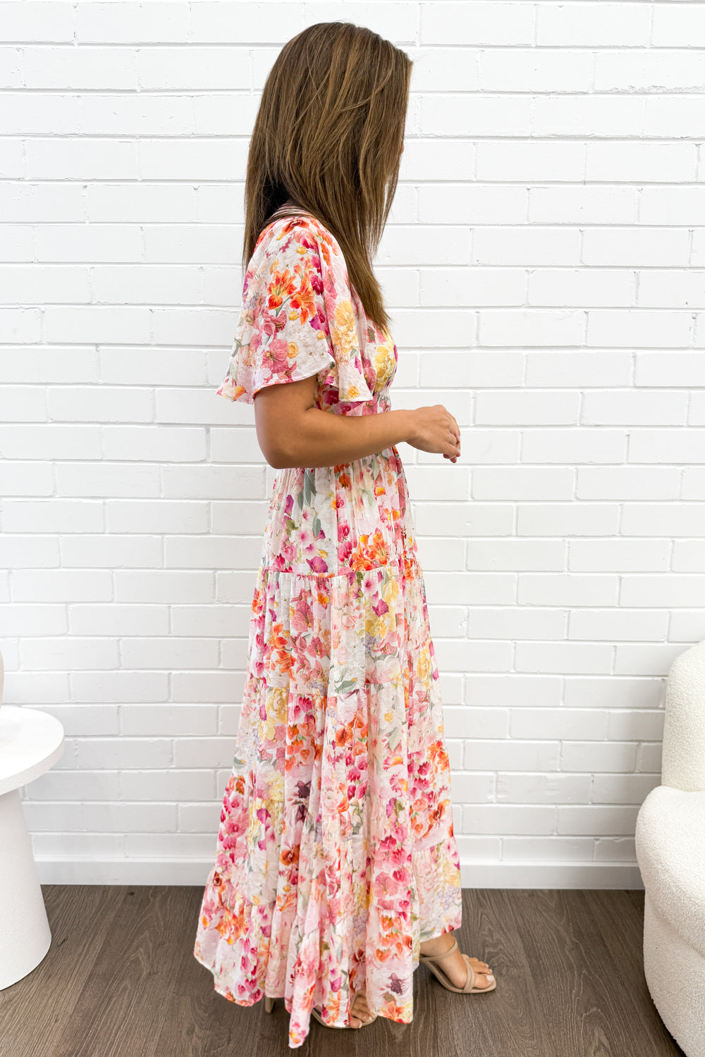 Carys Dress - Blush Multi Floral