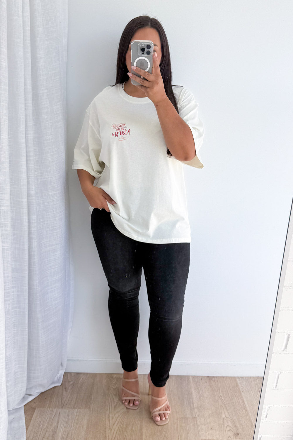 Blame It On The Margs Oversized Tee - Cream
