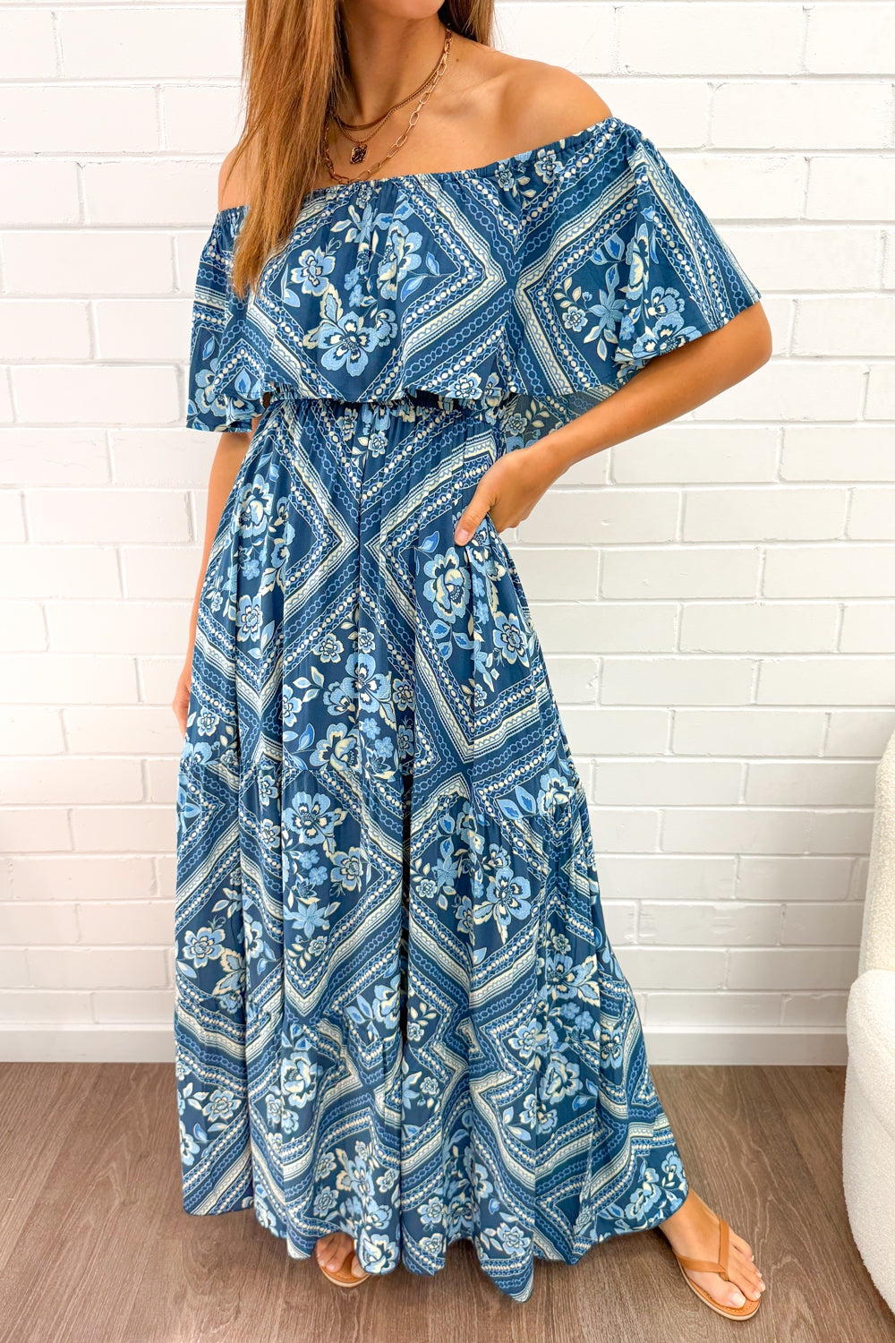 Laurella Maxi Dress - Blue Tile