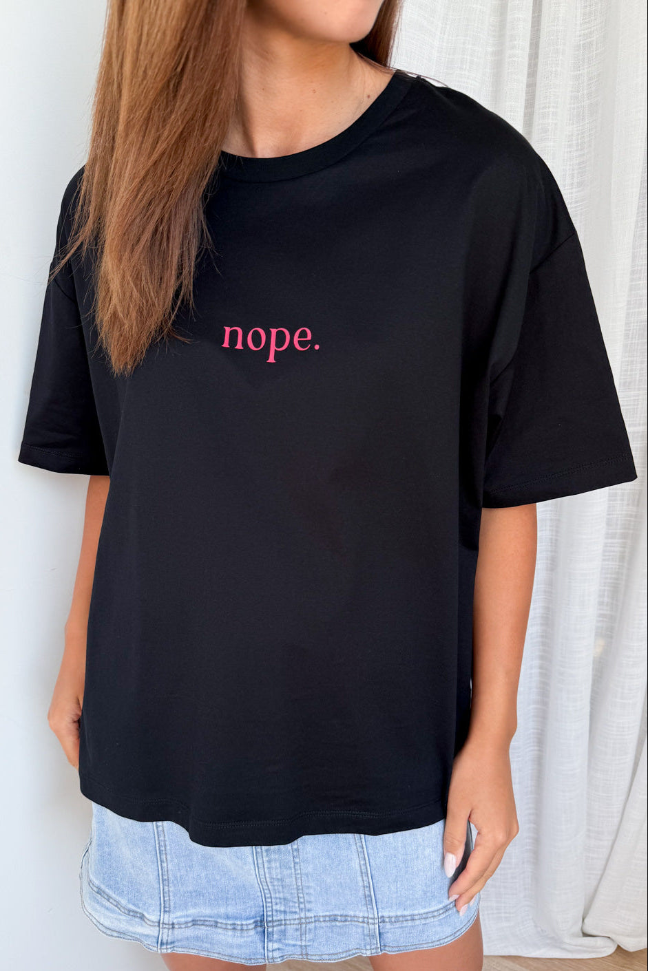 Nope Oversized Tee - Black