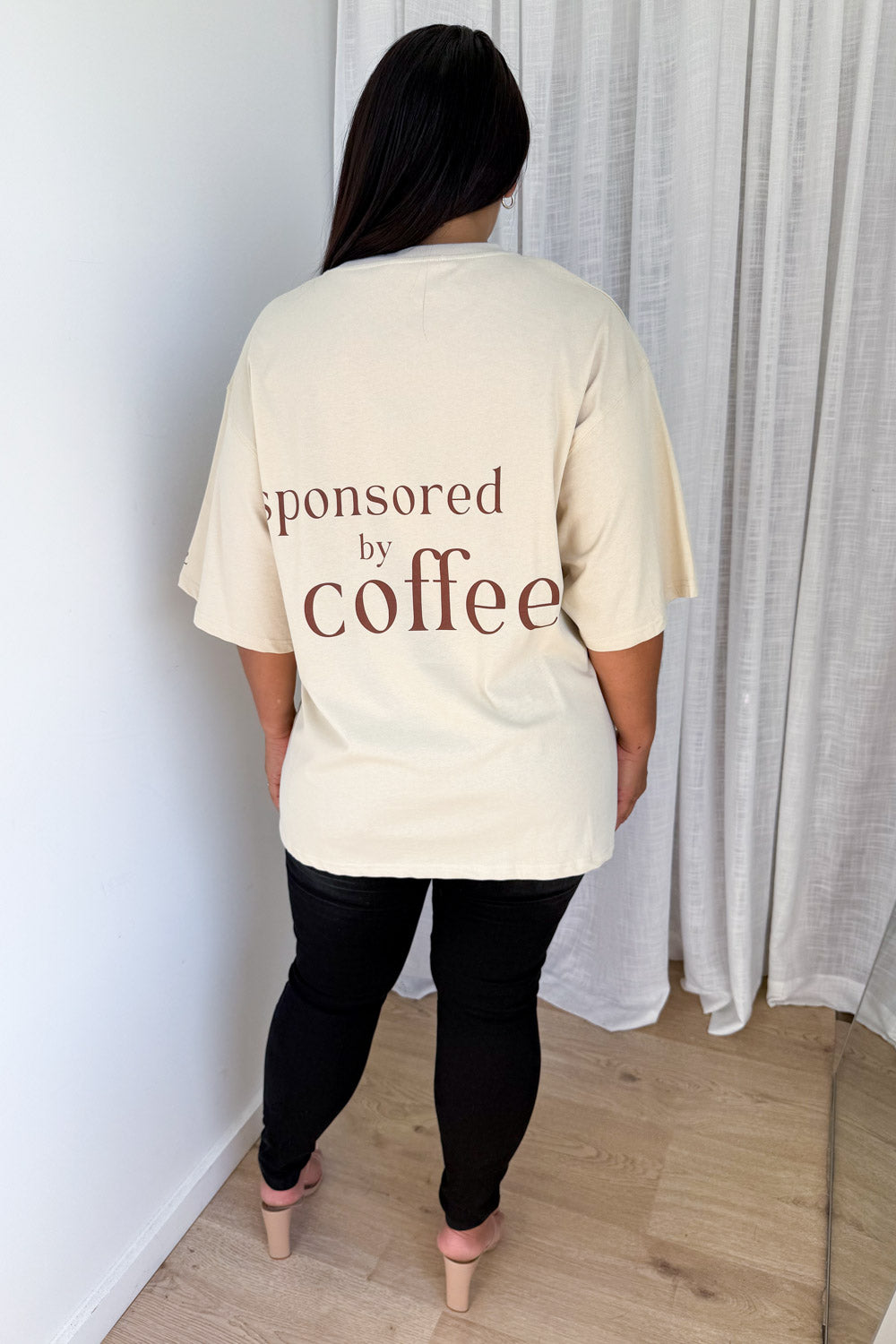 Sponsored By Coffee Oversized Tee - Beige