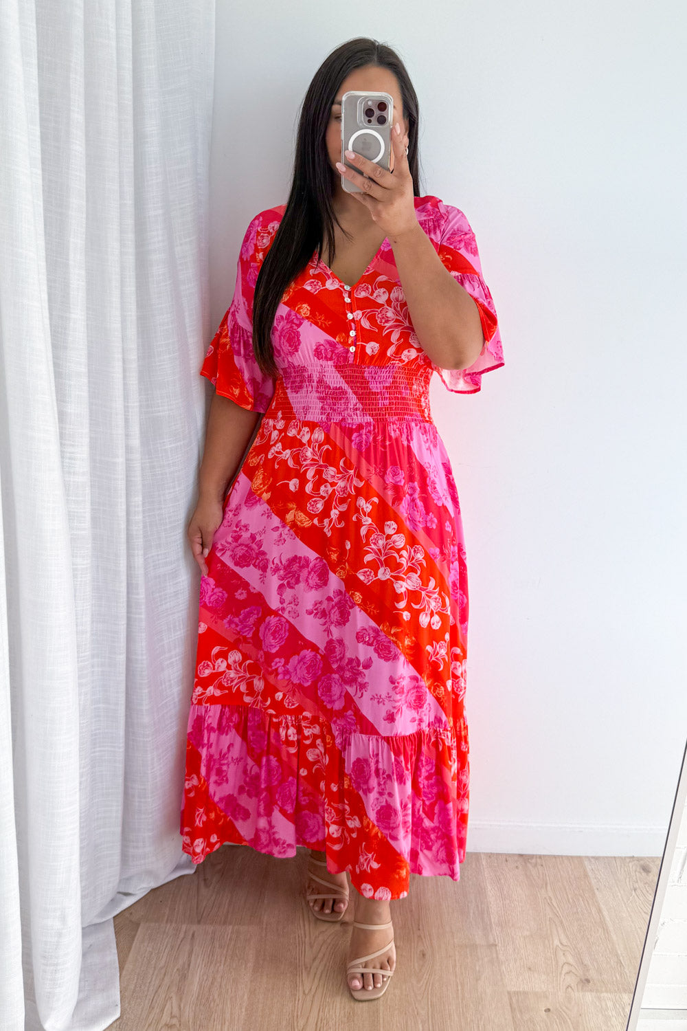 Nalani Dress - Pink Melon Floral