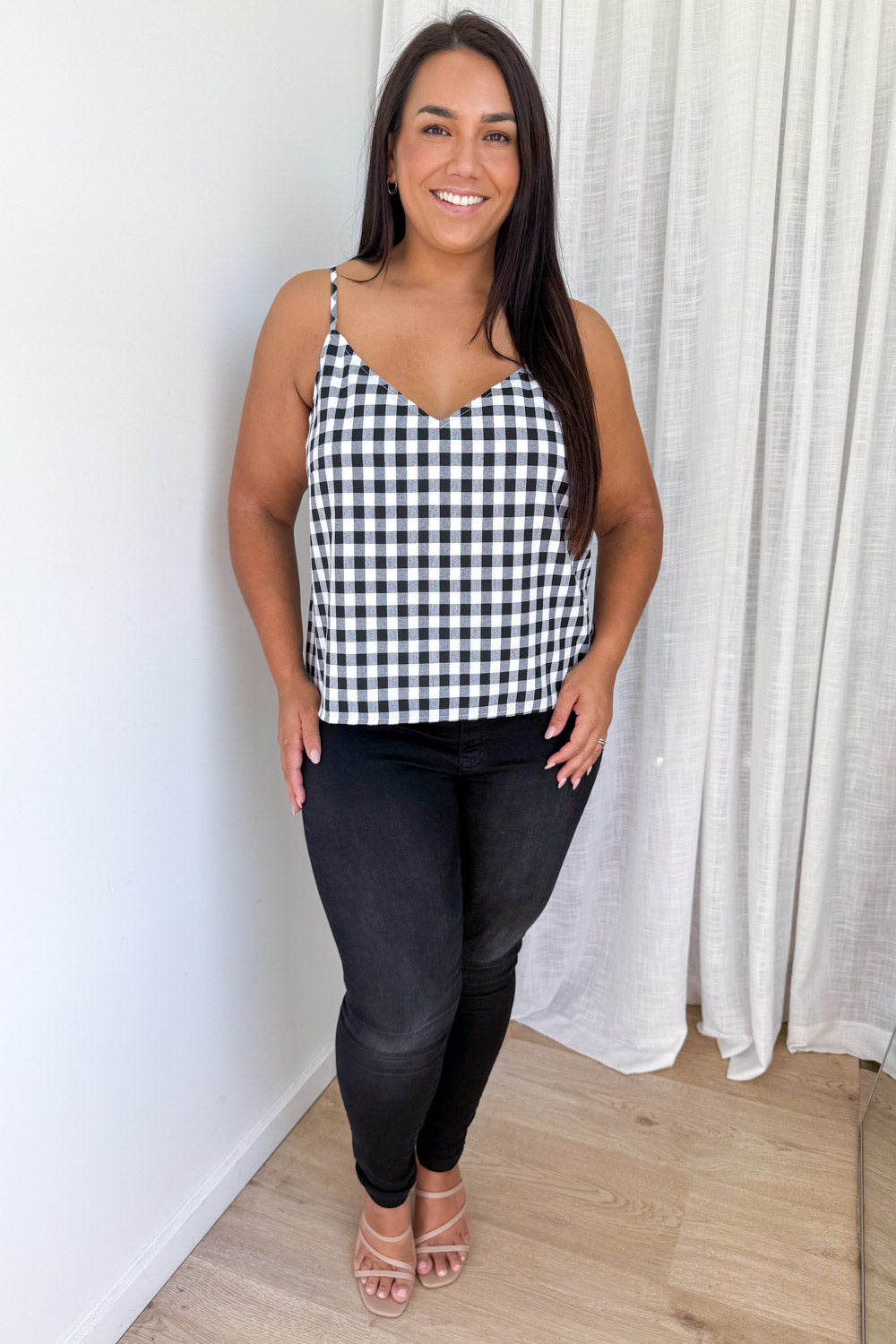 Kelsea Cami - Black Gingham