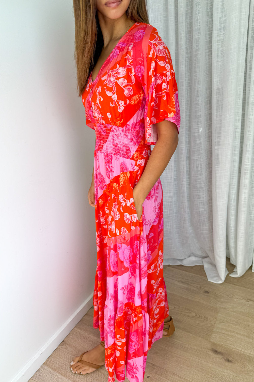 Nalani Dress - Pink Melon Floral