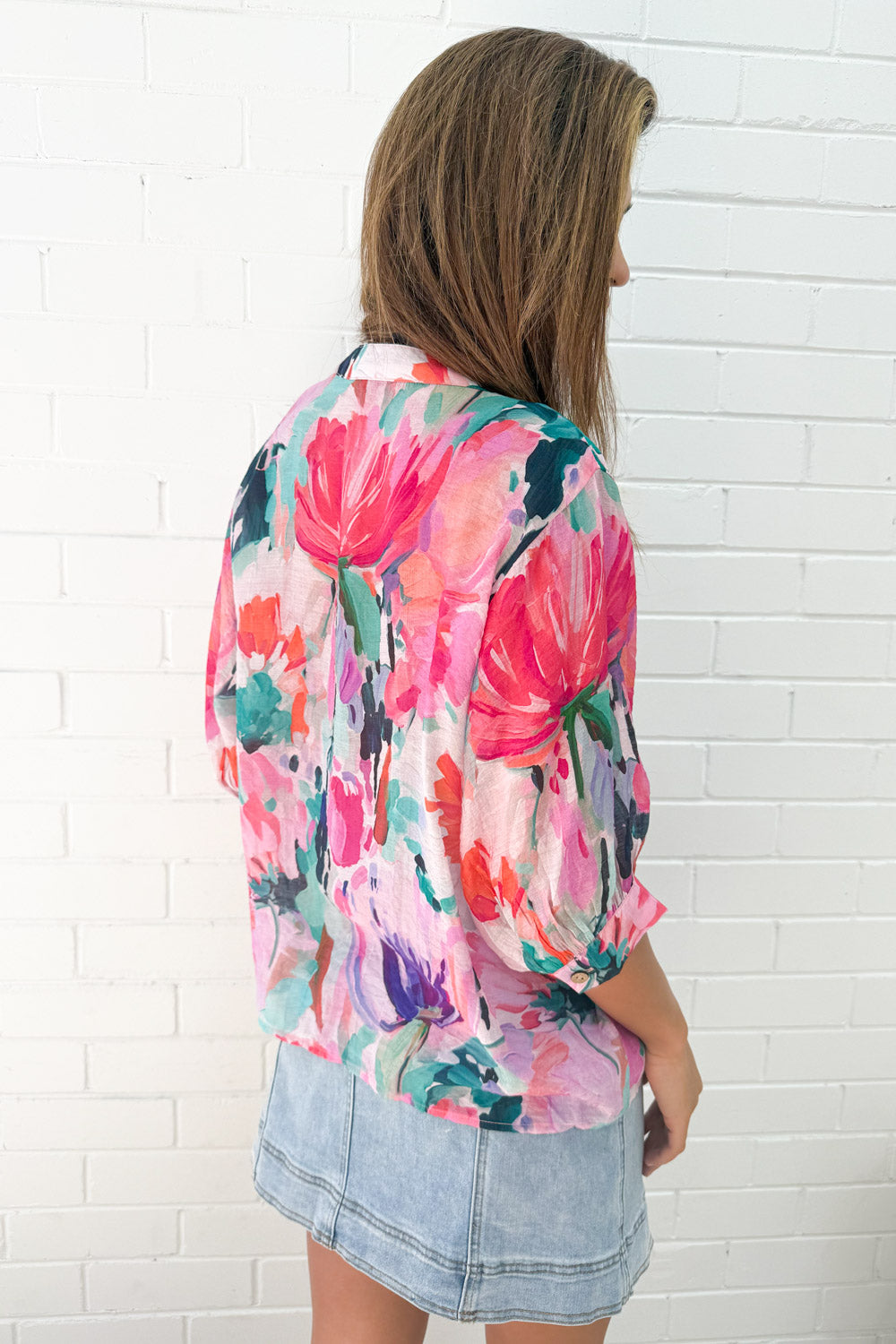 Savannah Blouse  - Hot Pink