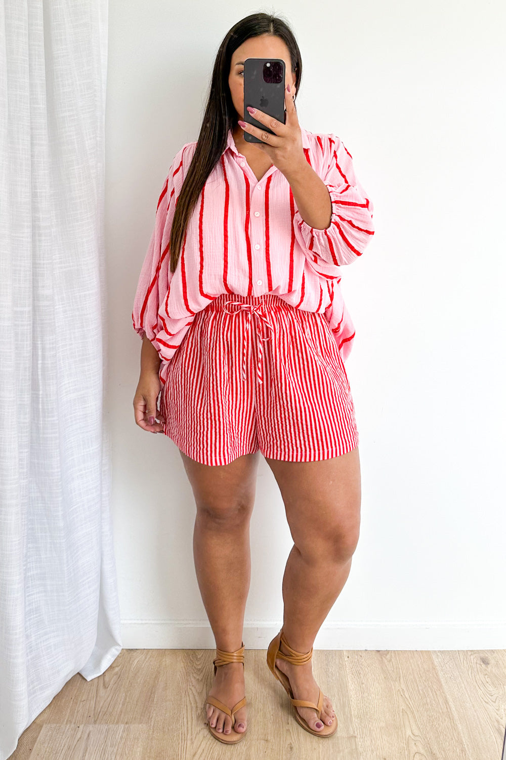 Rani Shirt - Pink Red Stripe