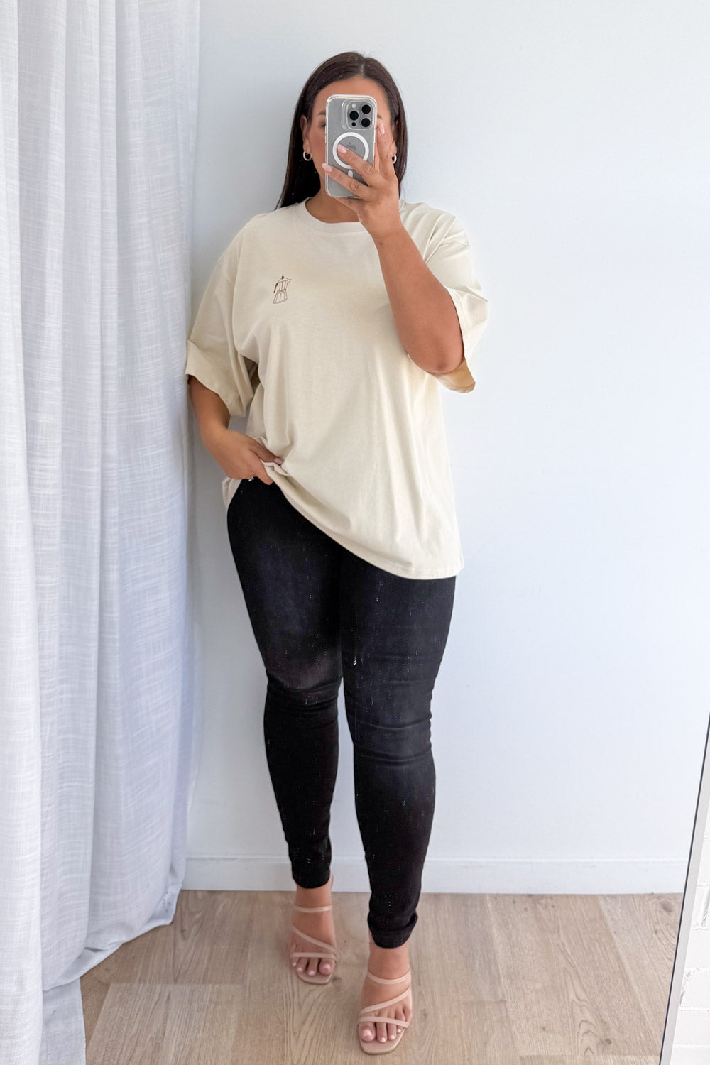 Sponsored By Coffee Oversized Tee - Beige