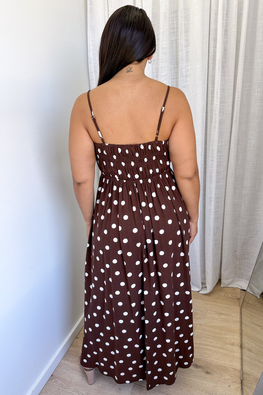 Luna Belle Dress - Chocolate Polka Dot
