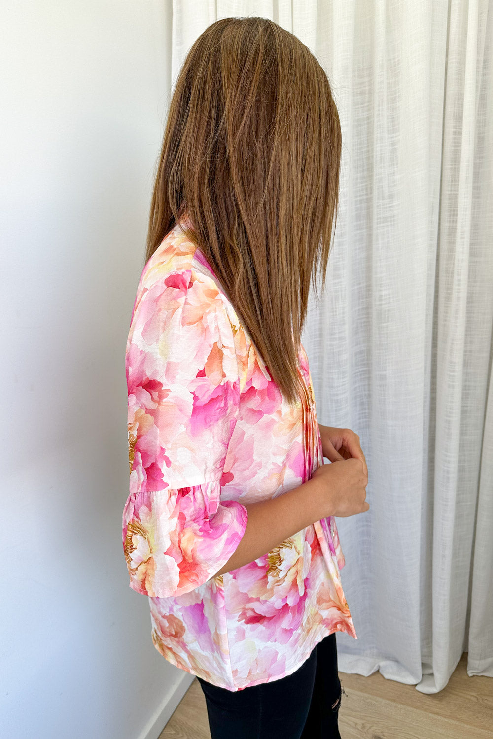 Botanic Blouse - Pink Orange Floral