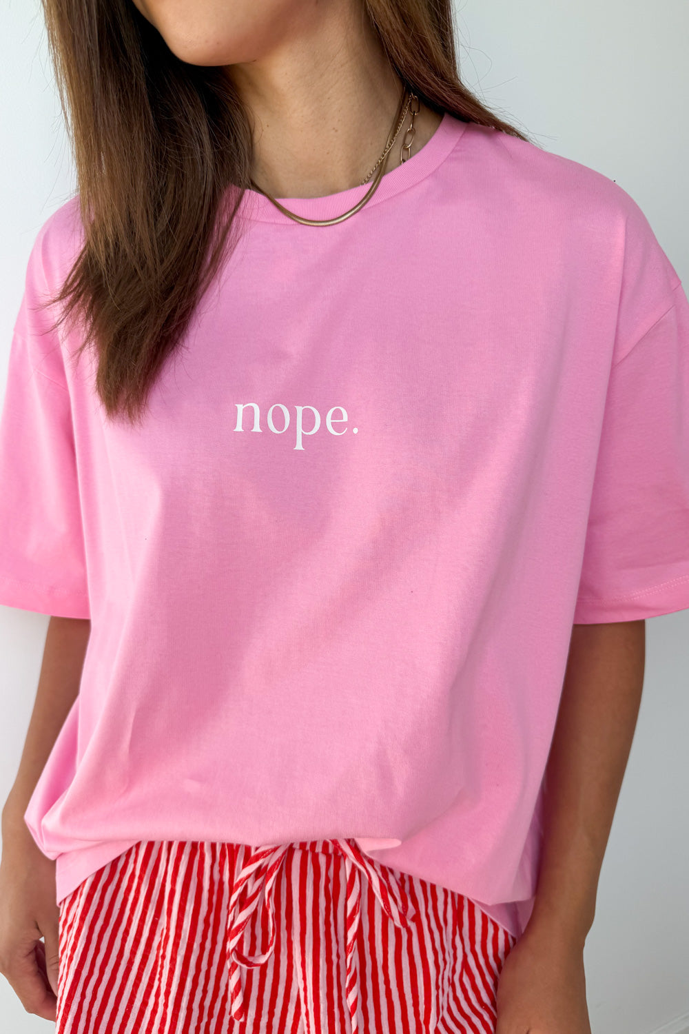 Nope Oversized Tee - Pink
