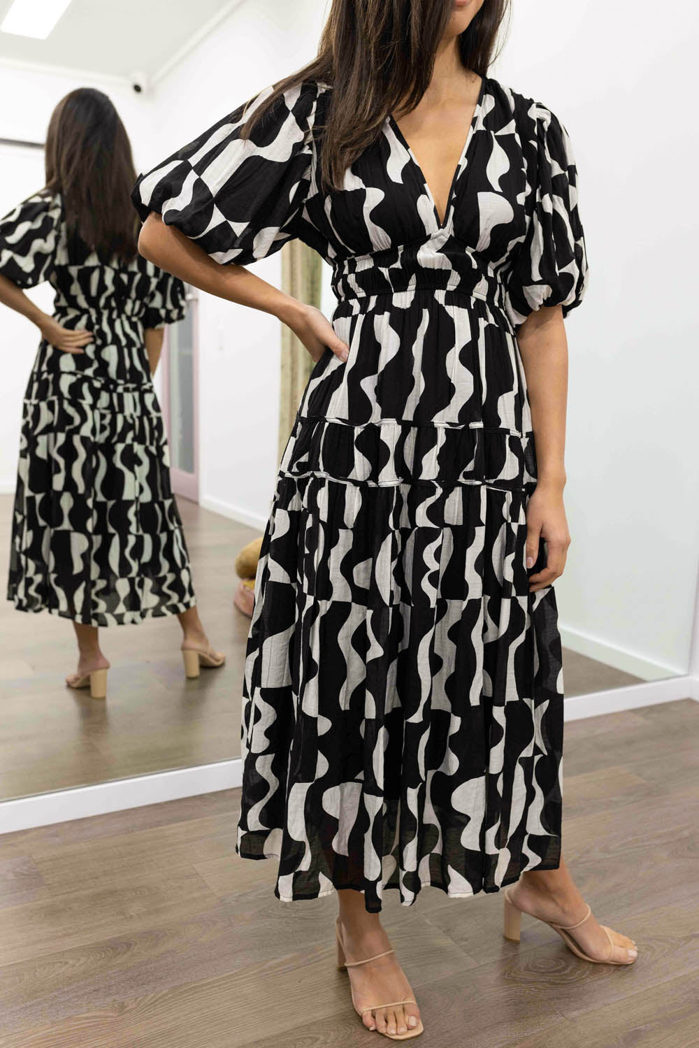 Clairemont Dress - Black White