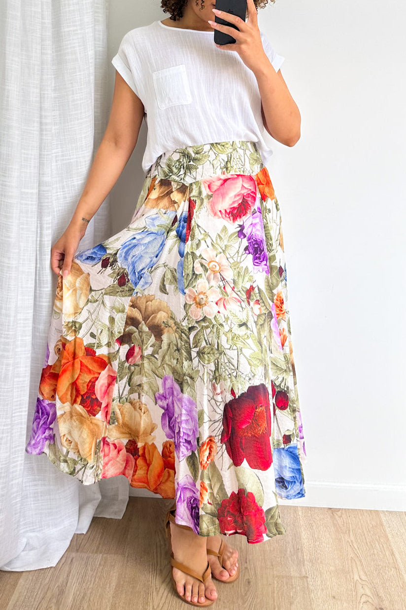 Sandra Maxi Skirt - Vintage Garden Floral